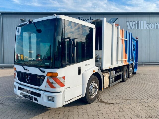 Camion à ordures MERCEDES-BENZ Econic 2629 | Haller/Zöller Aufbau*3x Sitze*Luft
