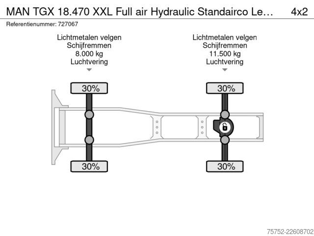 Standaard-SZM MAN TGX 18.470 XXL Full air Hydraulic Standairco Le...