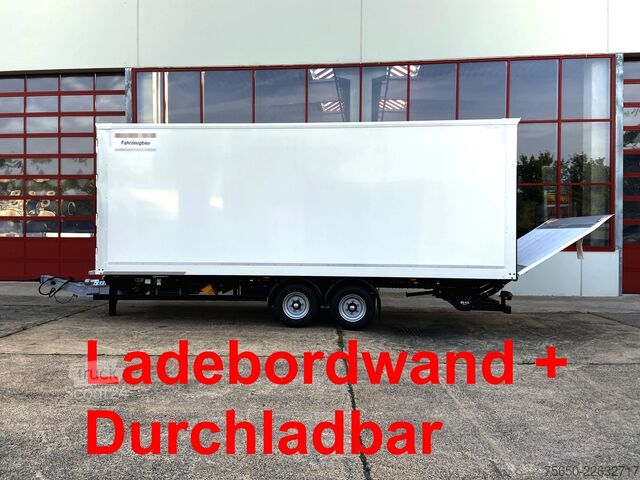 مقطورة صندوقية Möslein TK0105D-L Weiß  Tandem Koffer, Ladebordwand 1,5 t + DurchladbarNeufahrzeug --