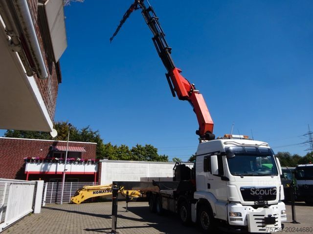 Grue montée sur camion MAN 35.480 HYDRO TGS Pritsche + PK 65002 Kran 8x2-4
