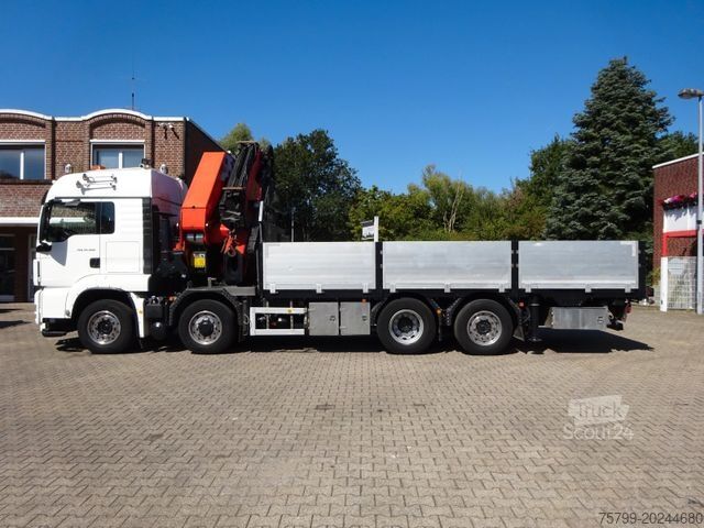 Grue montée sur camion MAN 35.480 HYDRO TGS Pritsche + PK 65002 Kran 8x2-4
