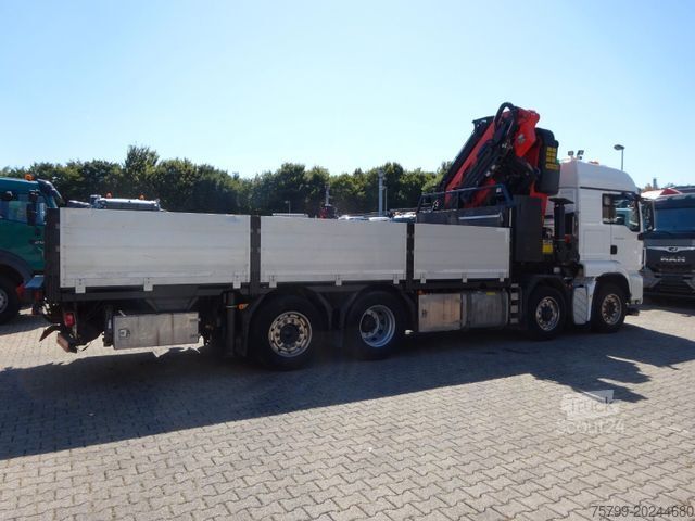 Grue montée sur camion MAN 35.480 HYDRO TGS Pritsche + PK 65002 Kran 8x2-4