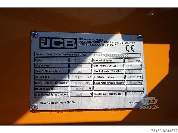 Plataforma elevadora de tijera JCB S 2032 E