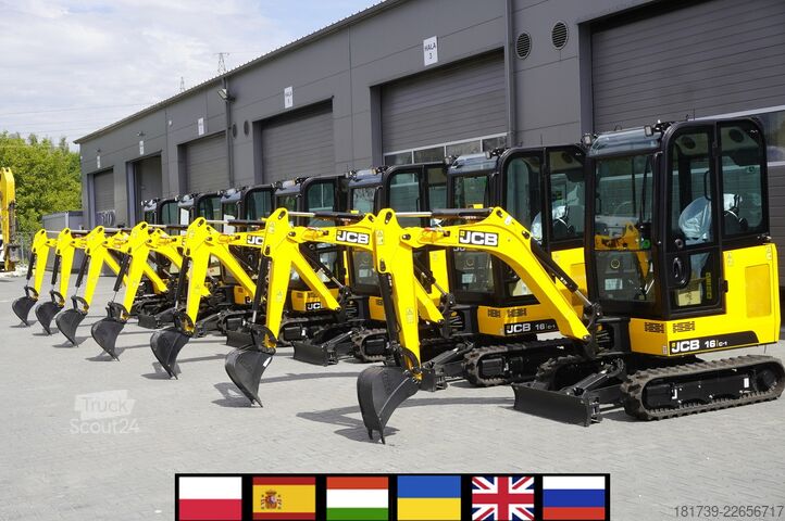 Minigravemaskine på bælter - 7 stk. JCB 16 C-1 mini crawler excavator / joystick