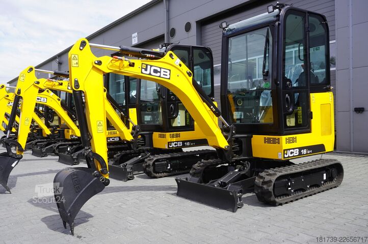 Minigravemaskine på bælter - 7 stk. JCB 16 C-1 mini crawler excavator / joystick