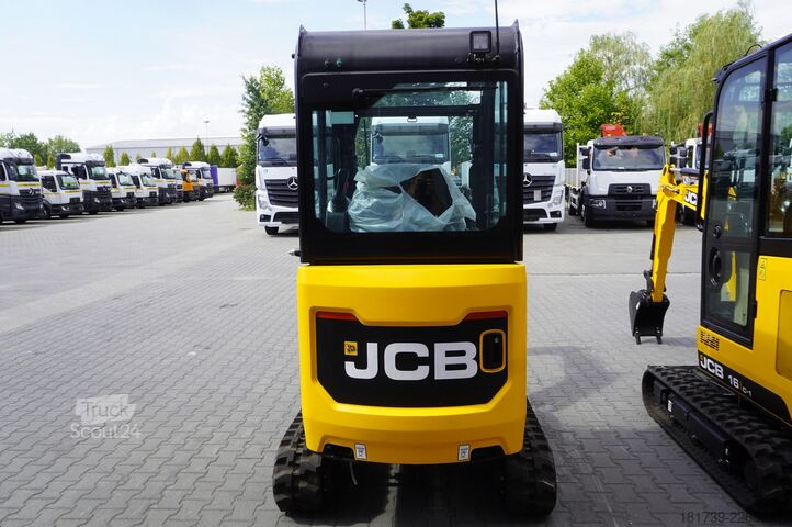 Minigravemaskine på bælter - 7 stk. JCB 16 C-1 mini crawler excavator / joystick