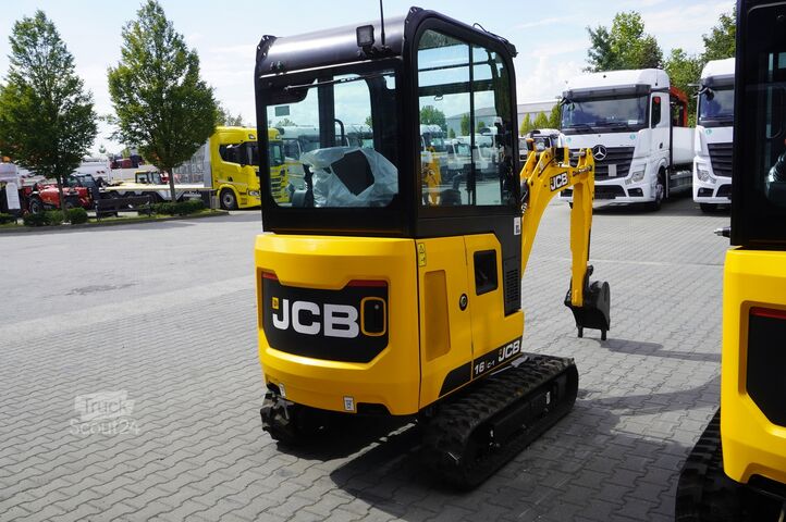 Minigravemaskine på bælter - 7 stk. JCB 16 C-1 mini crawler excavator / joystick