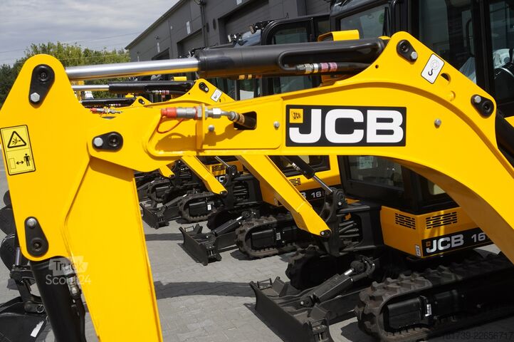 Minigravemaskine på bælter - 7 stk. JCB 16 C-1 mini crawler excavator / joystick
