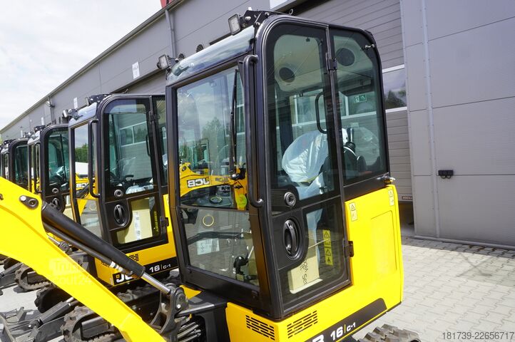 Minigravemaskine på bælter - 7 stk. JCB 16 C-1 mini crawler excavator / joystick