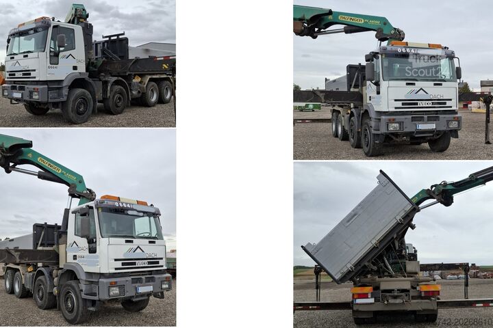شاحنة قلاب Iveco 480 Eurotrakker 8x4/TÜV/Palfinger PK 44002 G/MEILLER