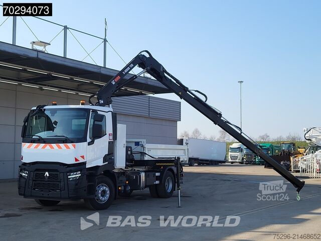 Benne à 3 côtés Renault C 430 4X2 NEW! HIAB X-Hiduo 138 Crane 6m3 Daute...