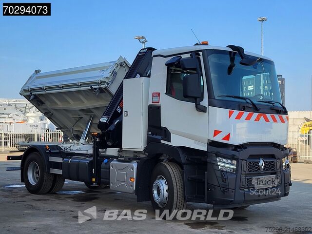 Benne à 3 côtés Renault C 430 4X2 NEW! HIAB X-Hiduo 138 Crane 6m3 Daute...