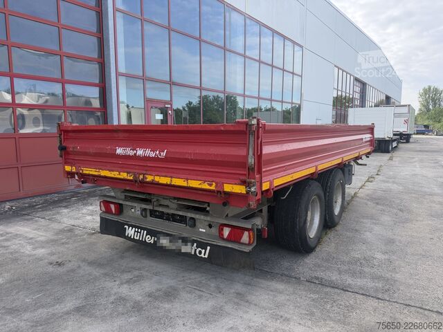 Kiepaanhangwagen Müller-Mitteltal KA-TA  14,4 t Tandemkipper- Tieflader, Breitbereifung
