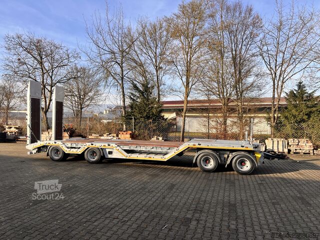 Dieplader oplegger Möslein T 4 VB H1 R  neuer 4 Achs Tieflader + Radmulden