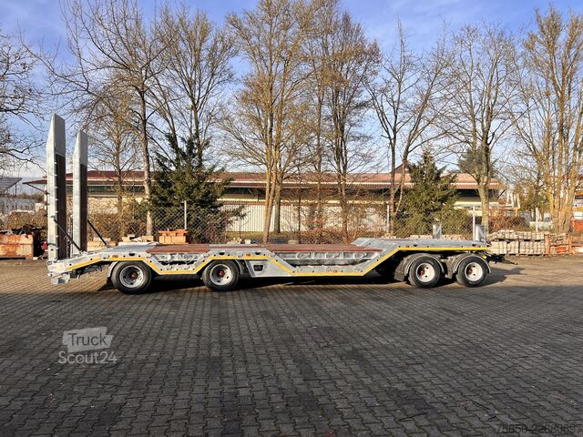 Dieplader oplegger Möslein T 4 VB H1 R  neuer 4 Achs Tieflader + Radmulden