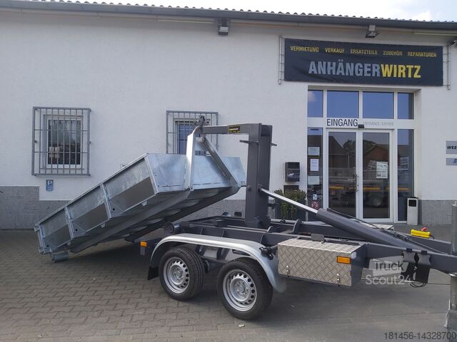 Mulden damper Vezeko KONOS Muldenkipper und Hakenlift Container Anhänger direkt verfügbar