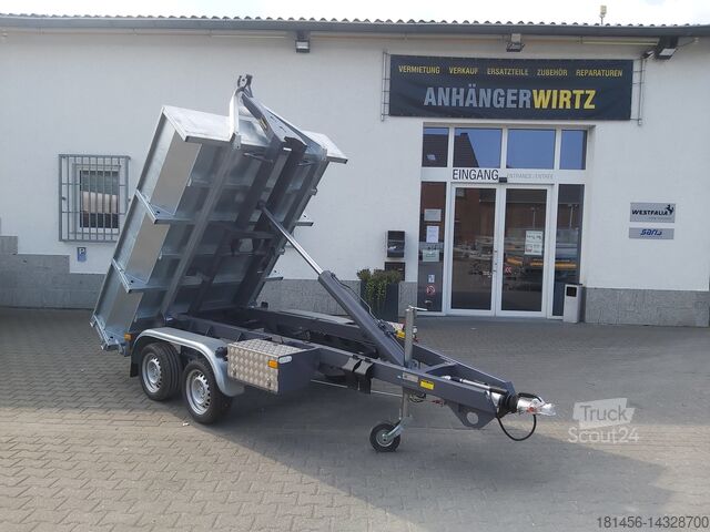 Mulden damper Vezeko KONOS Muldenkipper und Hakenlift Container Anhänger direkt verfügbar