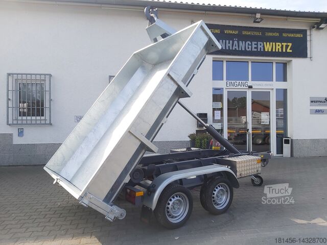 Mulden damper Vezeko KONOS Muldenkipper und Hakenlift Container Anhänger direkt verfügbar