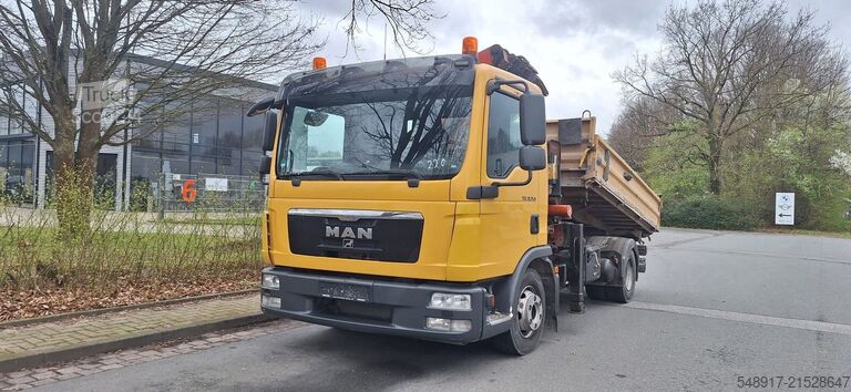 3-way tipper MAN TGL12.250PS Kipper mit Kran+Funk