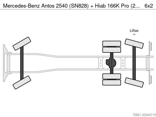 Vrachtwagen met kraan Mercedes-Benz Antos 2540 (SN828) + Hiab 166K Pro (2 x in stock)