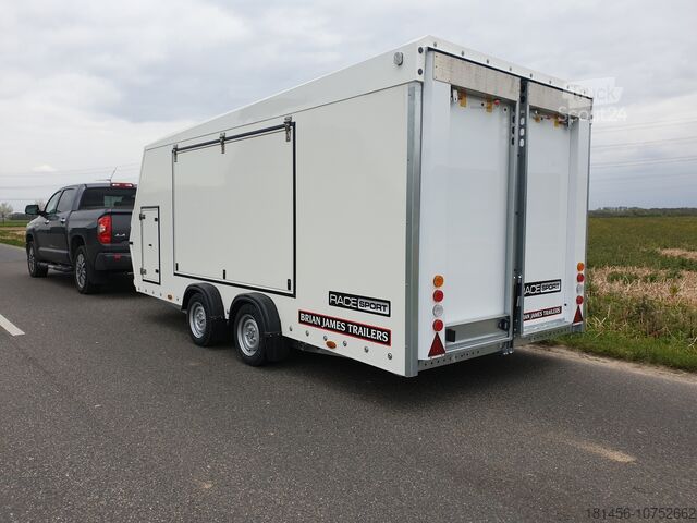 Transporter samochodowy Brian James Trailers Race Sport 340-450 geschlossener Fahrzeugtransporter 450x200x178cm 2600kg  verfügbar