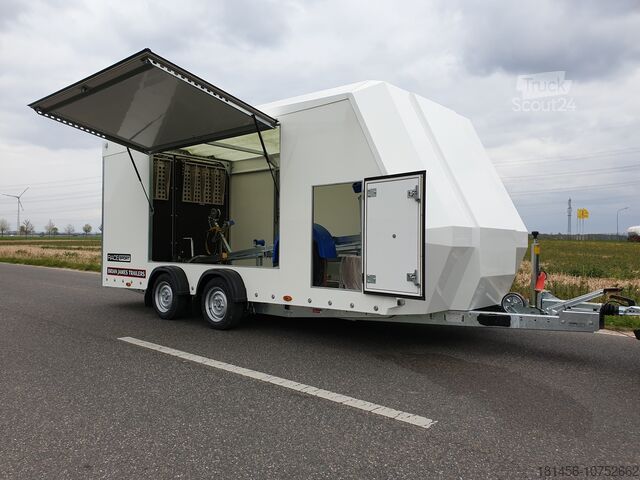 Transporter samochodowy Brian James Trailers Race Sport 340-450 geschlossener Fahrzeugtransporter 450x200x178cm 2600kg  verfügbar