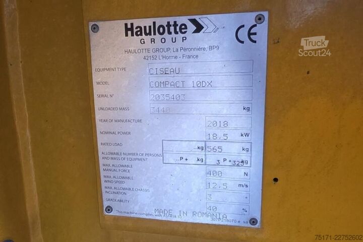 Ollós emelő Haulotte COMPACT 10DX Diesel, 4x4 Drive, 10.2m Working Heig