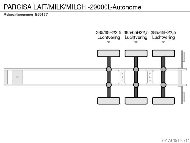 Autocisterna per il latte PARCISA LAIT/MILK/MILCH -29000L-Autonome