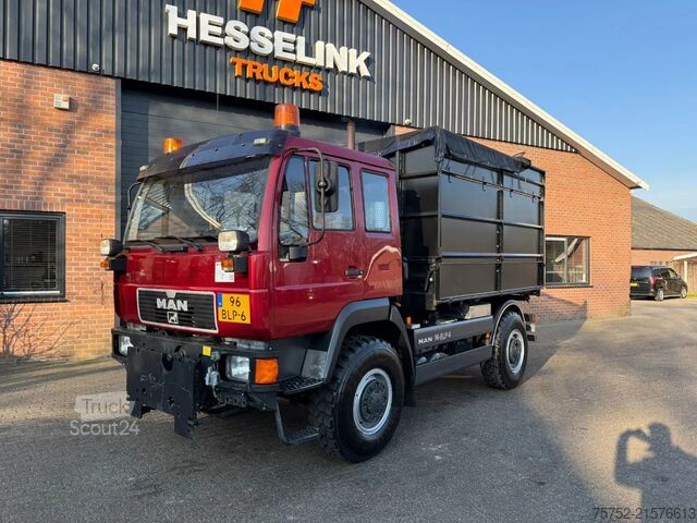 Benne à 3 côtés MAN 10.163 4x4 63.042KM!! PTO/Hydraulic voor+achter...