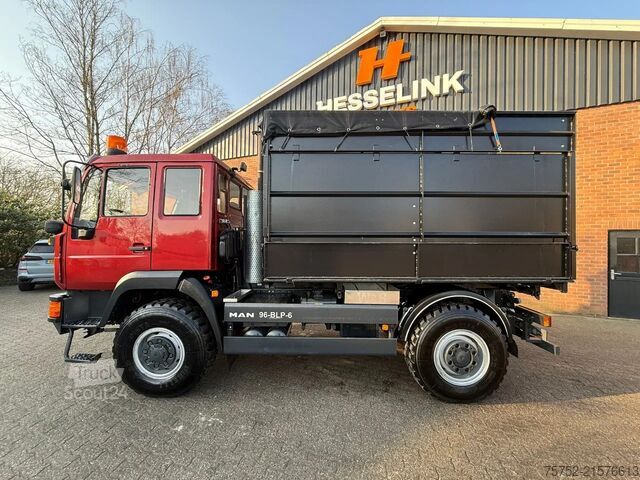 3 taraflı damper MAN 10.163 4x4 63.042KM!! PTO/Hydraulic voor+achter...