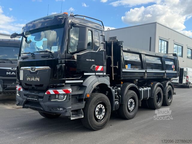Camion ribaltabile trilaterale MAN TGS 35.480 8x4 BB, Meiller m. Bordmatik, Kamera