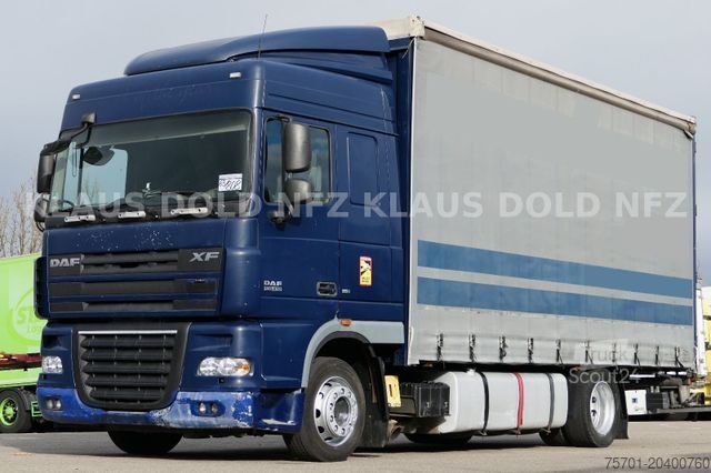 Camion plateau avec bâche DAF XF 105.410 Pritsche Plane Retarder 2-XL-Tank EU5