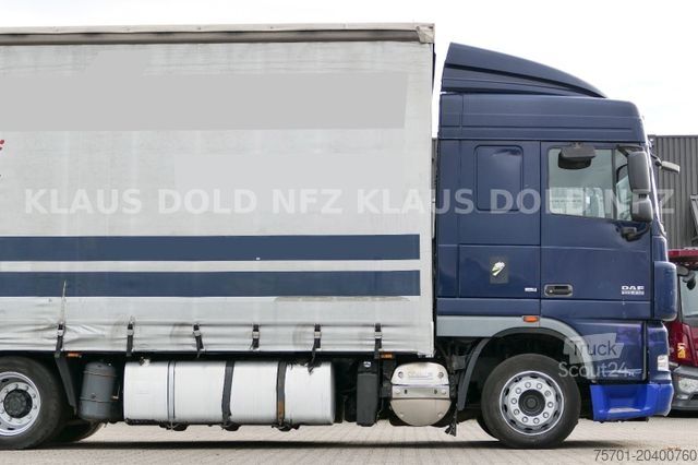 Camion plateau avec bâche DAF XF 105.410 Pritsche Plane Retarder 2-XL-Tank EU5