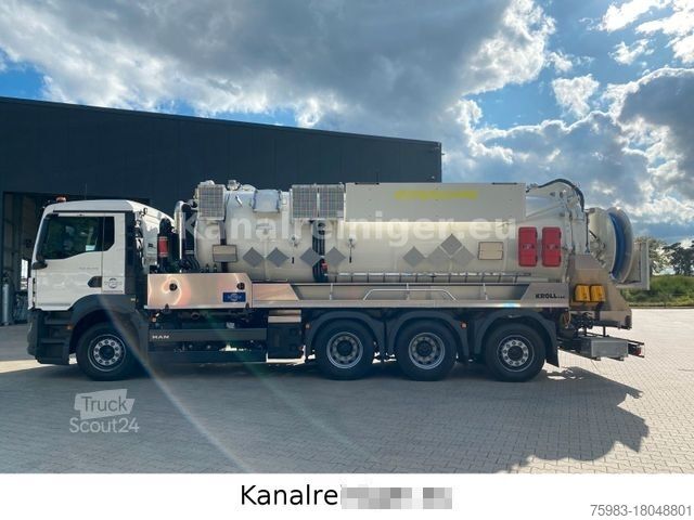 Vacuum tank truck MAN TGS 35.510  8x4-4 BL Kroll ADR Sauger (Kolben)