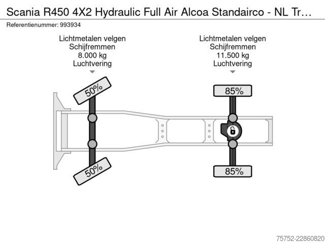  Scania R450 4X2 Hydraulic Full Air Alcoa Standairco - ...