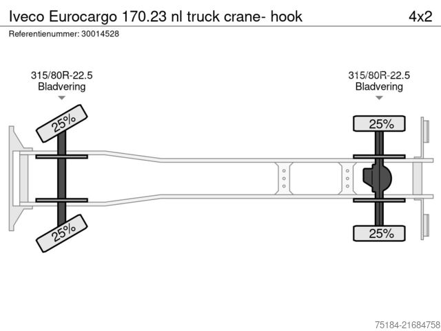 Containertransport Iveco Eurocargo 170.23 nl truck crane- hook