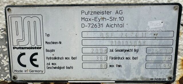 Betonszivattyú Mercedes-Benz Actros 2632 6x4 with Putzmeister BSF 24-4 11 24...