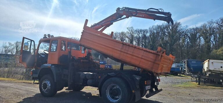 Tiplad med kran MAN TGM 18.240PS 4x4 3.S-Kipper mit Kran