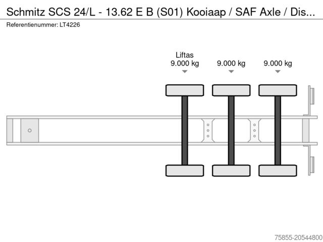 Schuifzeilen Schmitz SCS 24/L - 13.62 E B (S01) Kooiaap / SAF Axle /...