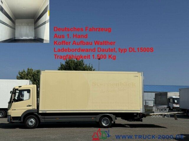 Skriňová dodávka Mercedes-Benz Atego 818 Koffer Ladebordwand Dautel 1.500 Kg