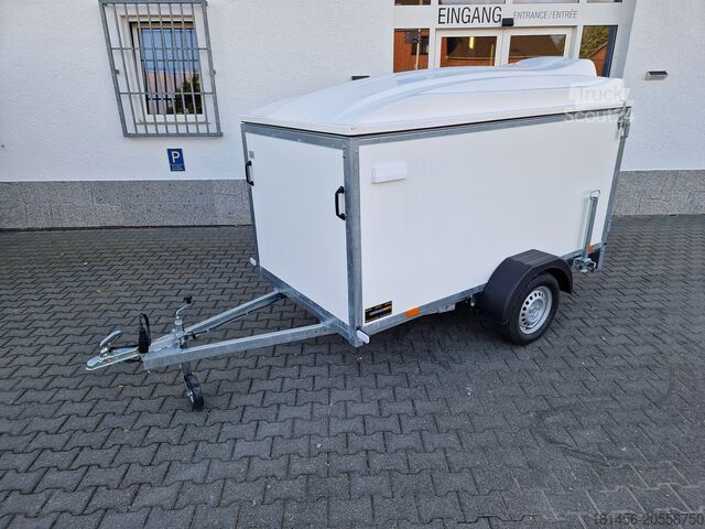Фургон trailershop Kofferanhänger mit Deckel 245x130x140cm 750kg 100kmH 205cm hoch