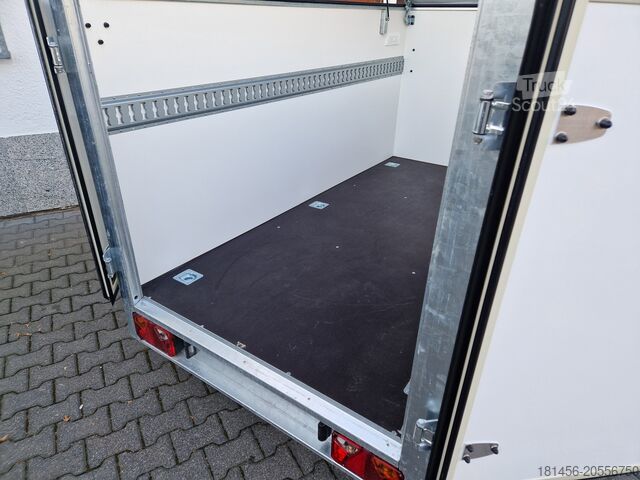 Фургон trailershop Kofferanhänger mit Deckel 245x130x140cm 750kg 100kmH 205cm hoch