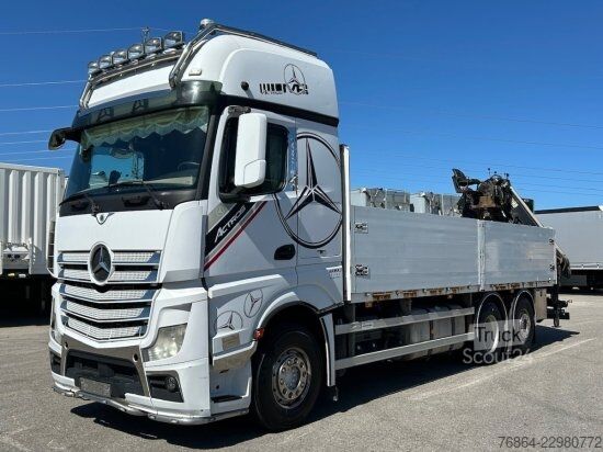 Φορτηγό με επίπεδη καρότσα MERCEDES-BENZ ACTROS 2545 L 6X2, RETARDER, PRITSCHE, HIAB XS 166 D-4 PRO, E5