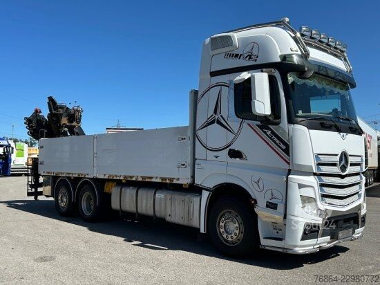 Φορτηγό με επίπεδη καρότσα MERCEDES-BENZ ACTROS 2545 L 6X2, RETARDER, PRITSCHE, HIAB XS 166 D-4 PRO, E5
