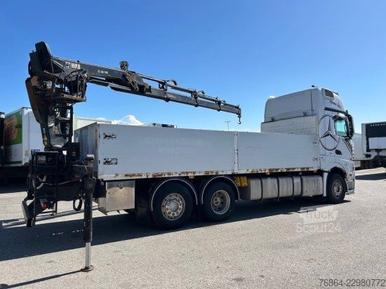 Φορτηγό με επίπεδη καρότσα MERCEDES-BENZ ACTROS 2545 L 6X2, RETARDER, PRITSCHE, HIAB XS 166 D-4 PRO, E5