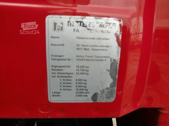 Φορτηγό ειδικού σκοπού VOLVO FH 500 8X4*4 EURO 6, RETARDER, TIERKöRPERTRANSPORT VOLL LUFT