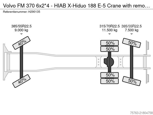 Krano sunkvežimis Volvo FM 370 6x2*4 - HIAB X-Hiduo 188 E-5 Crane with ...