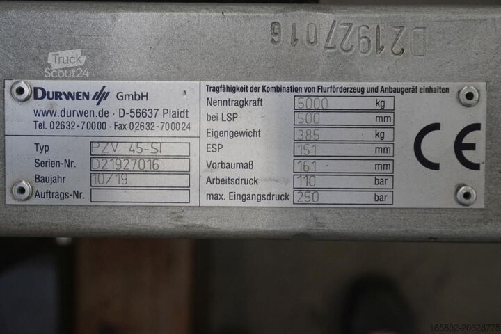 позиционер вил DURWEN DURWEN PZV 45-SI, Breite 1150 mm