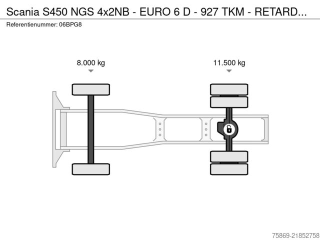 Standard-SZM Scania S450 NGS 4x2NB - EURO 6 D - 927 TKM - RETARDER ...