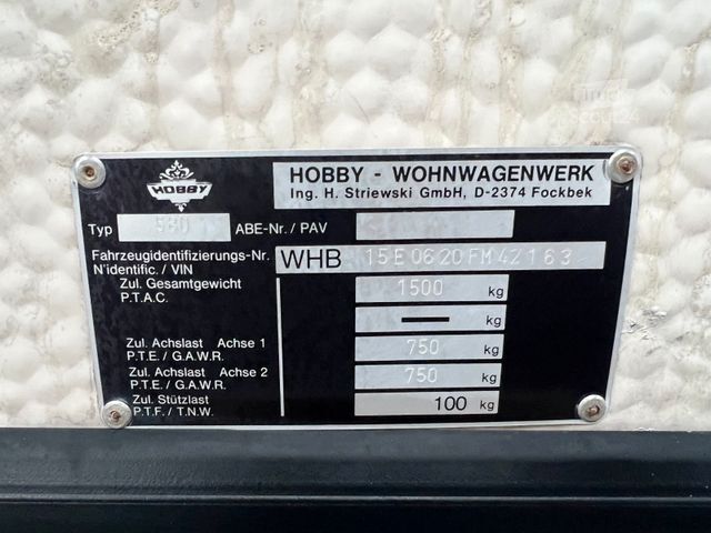 Caravan HOBBY 580 Wohnwagen Festbett + Rundsitzgruppe